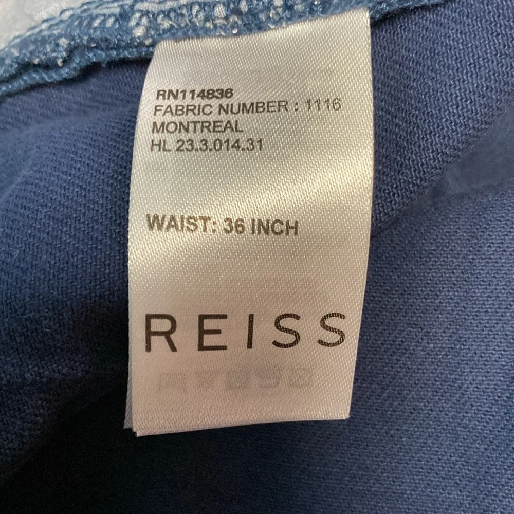 Reiss Mens Size 36 Cotton Pants 